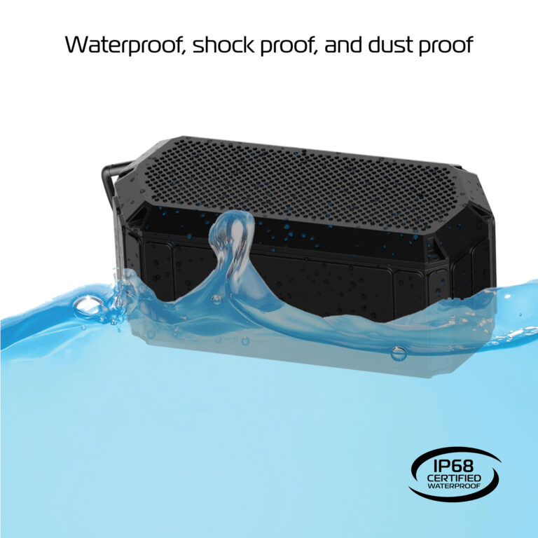 Water splashes up against the AquaBoost Boom to showcase its waterproof design.