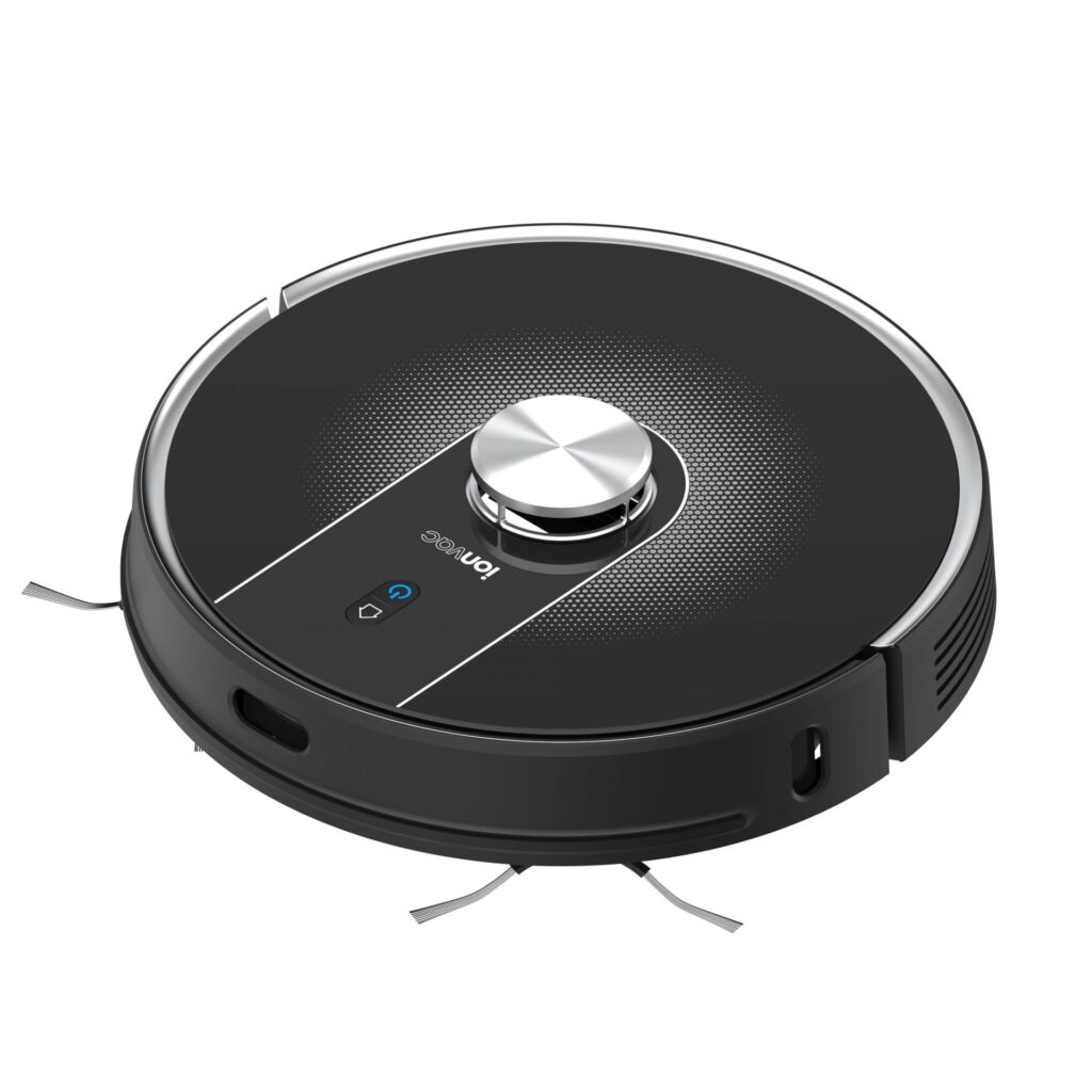 The ionvac Optimax360 robot vacuums up against a white background.