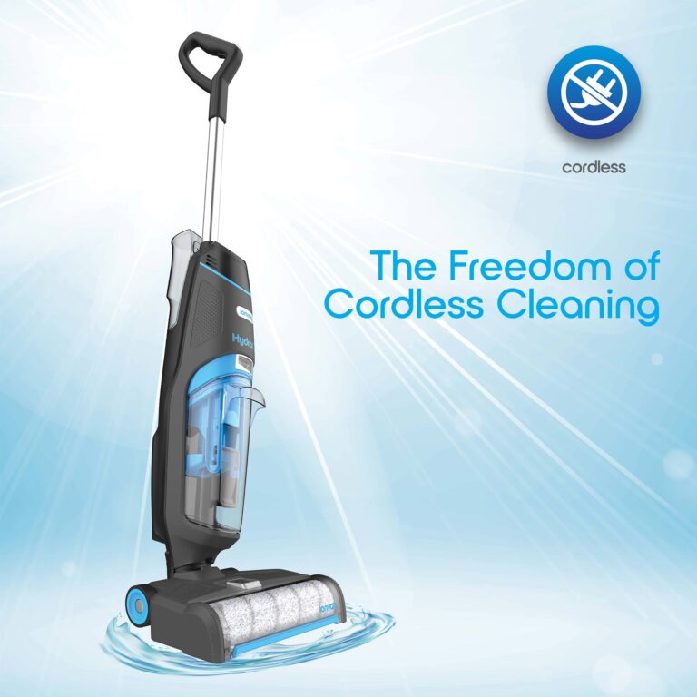 The vacuum stands tall in its upright configuration to showcase its versatile and cordless design.