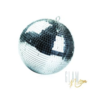 The Glam Nation Disco Ball is up against a white background.