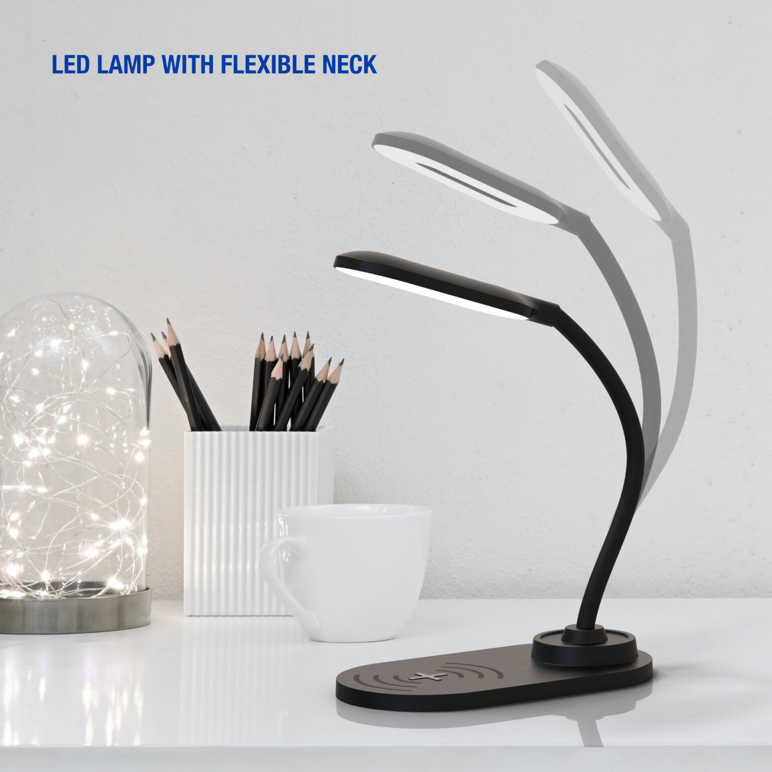 PowerSync Wireless Charging LED Lamp (Black) Tzumi®