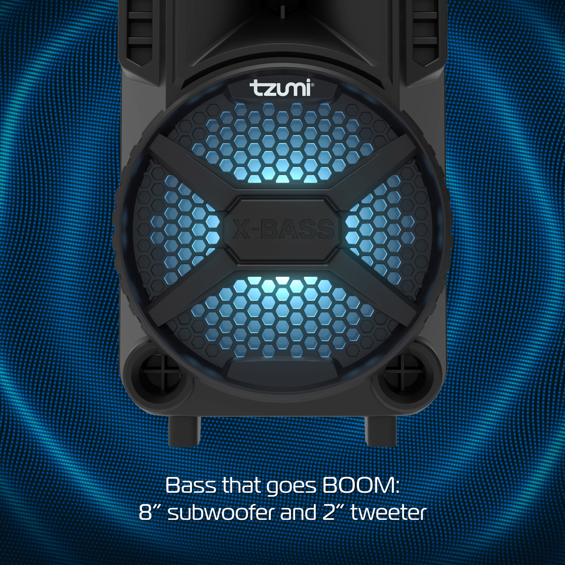 Tzumi Mega Bass Music MEGA BASS V3 LED Display Jobsite Speaker Black  Bluetooth 