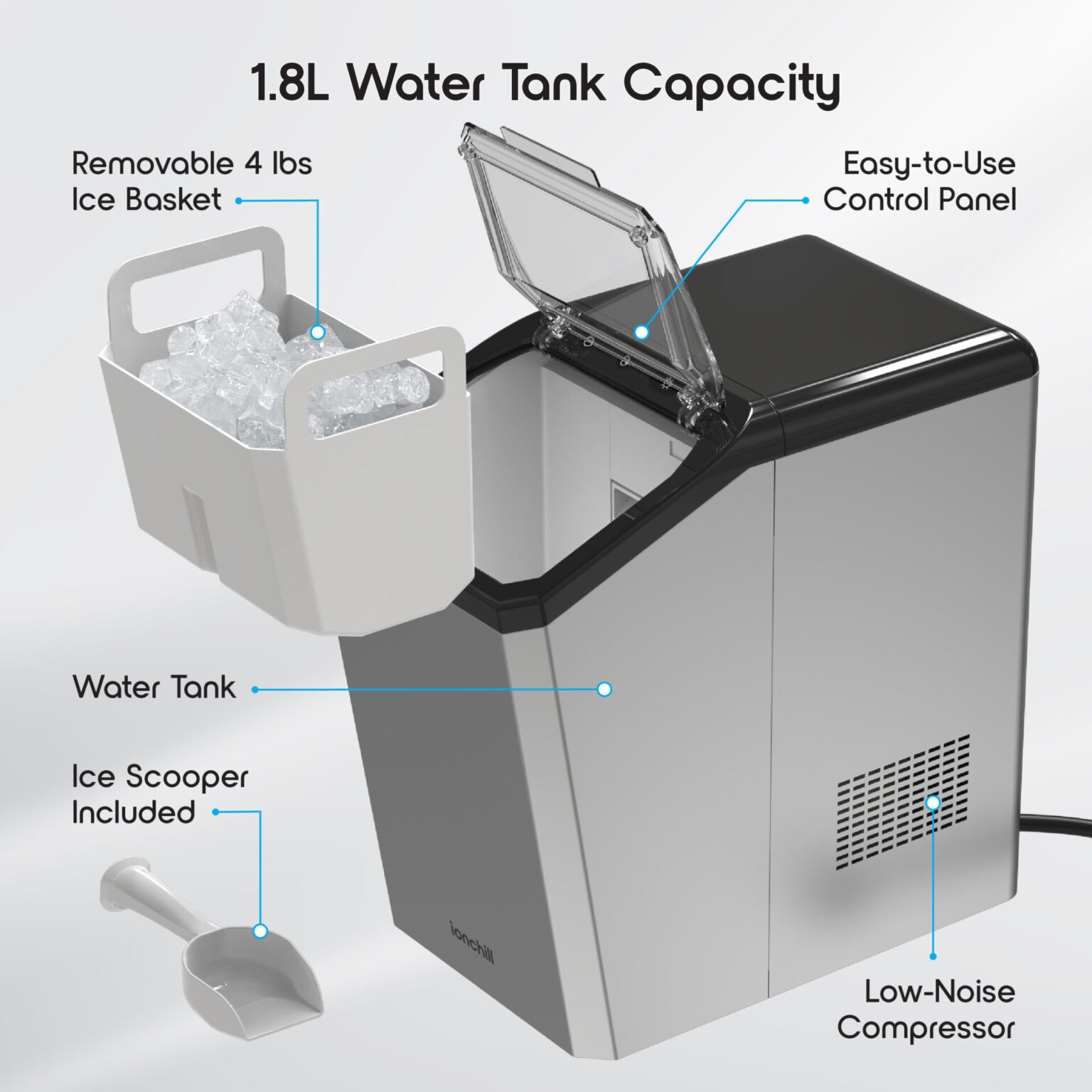 Ionchill Nugget Ice Maker Tzumi®