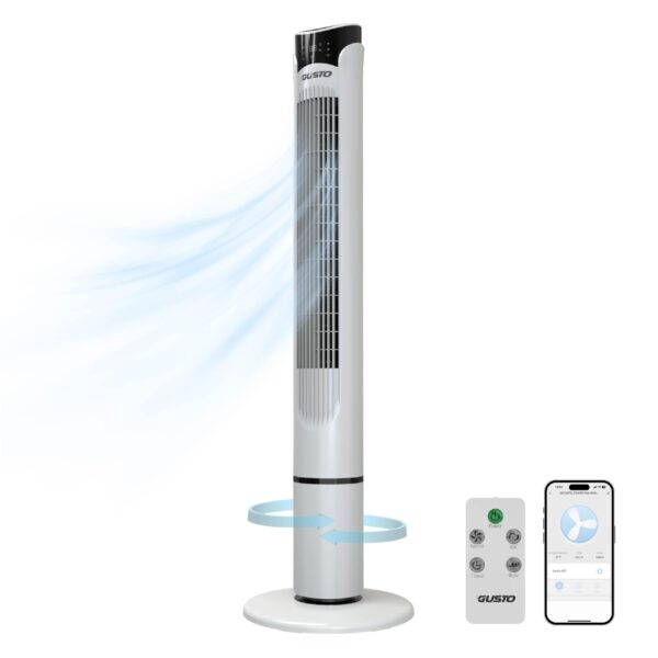 Gusto Tower Fan 40 in with Wi-Fi (White)