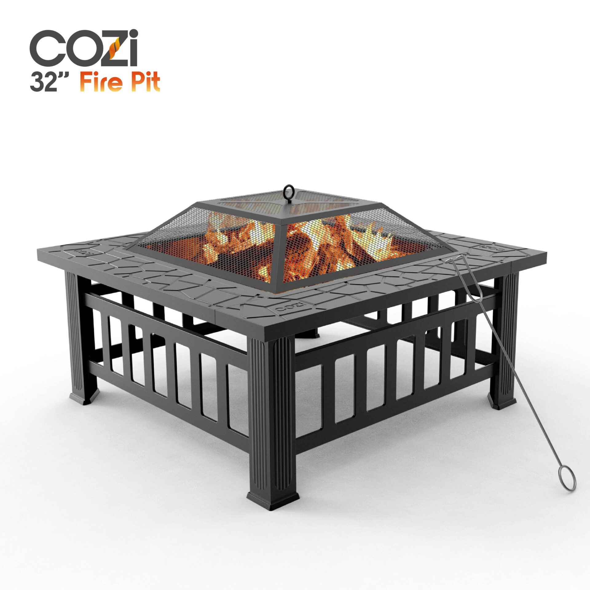 Cozi Outdoor Square Fire Pit Table, 32in – Tzumi®