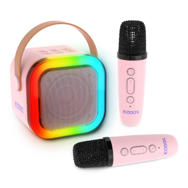 Kiddos Mini Karaoke Machine with Dual Mics (Pink)