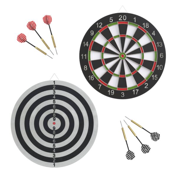 RealPlay Reversible Dartboard 17 in with Stainless Steel Darts