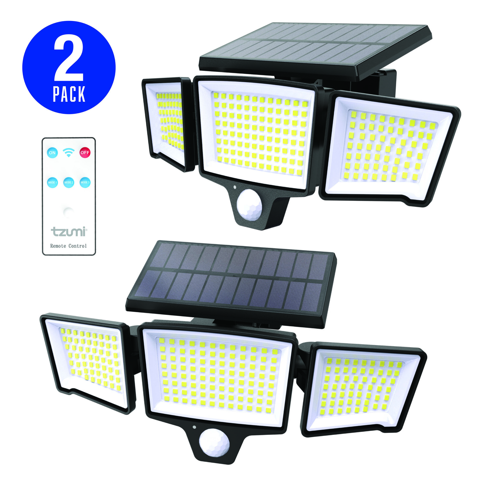 Tzumi Outdoor Solar Flood Lights with Motion Sensor, 2-Pack – Tzumi®