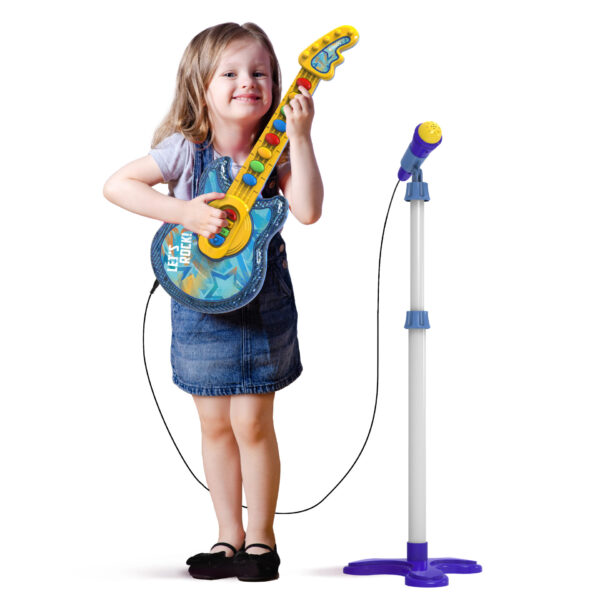 Kiddos Guitar and Mic Sing Along Toy Set (Blue)