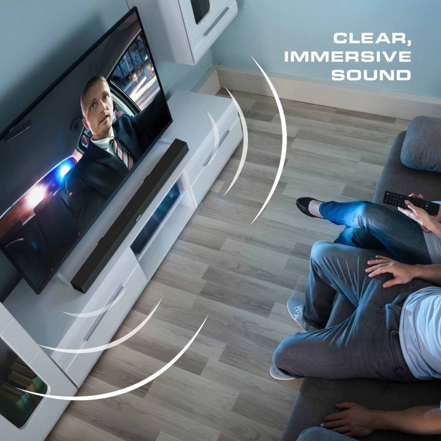 Okko ClearWave Soundbar, 37inch Mountable Bluetooth Bar Speaker with