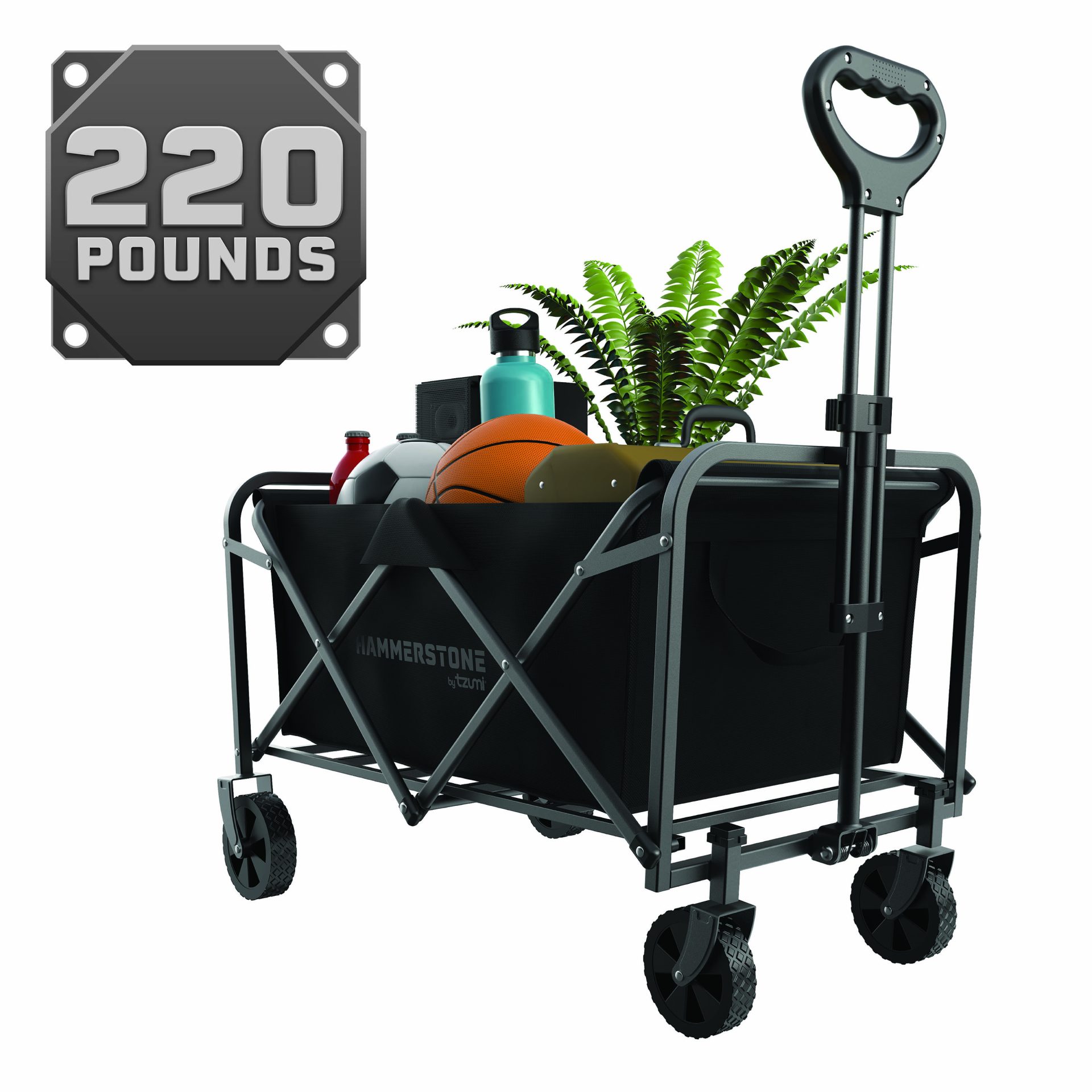 Hammerstone Foldable Wagon, 220lbs. Weight Capacity Folding Heavy