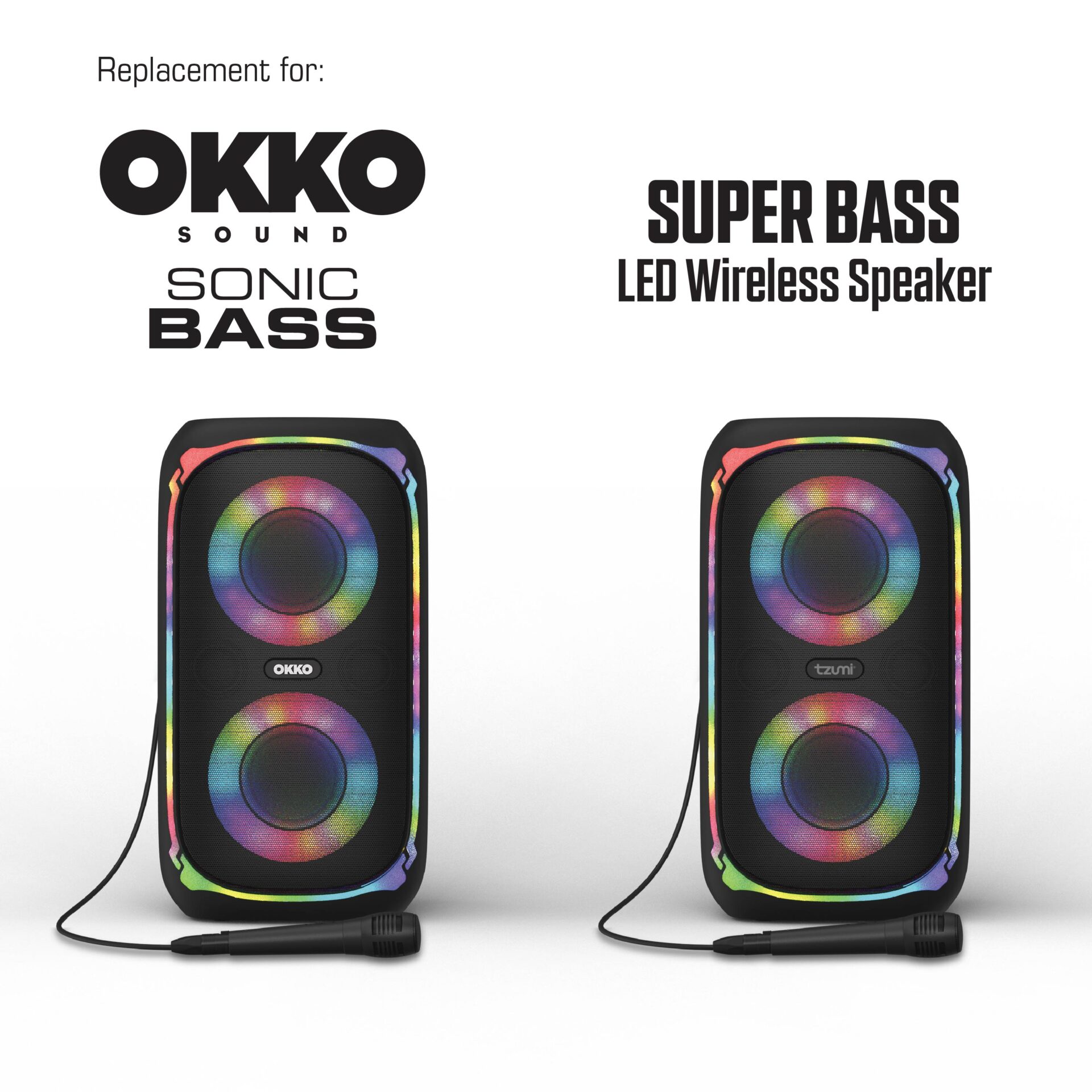 Okko SonicBass and SuperBass Portable Speaker Wired Microphone and