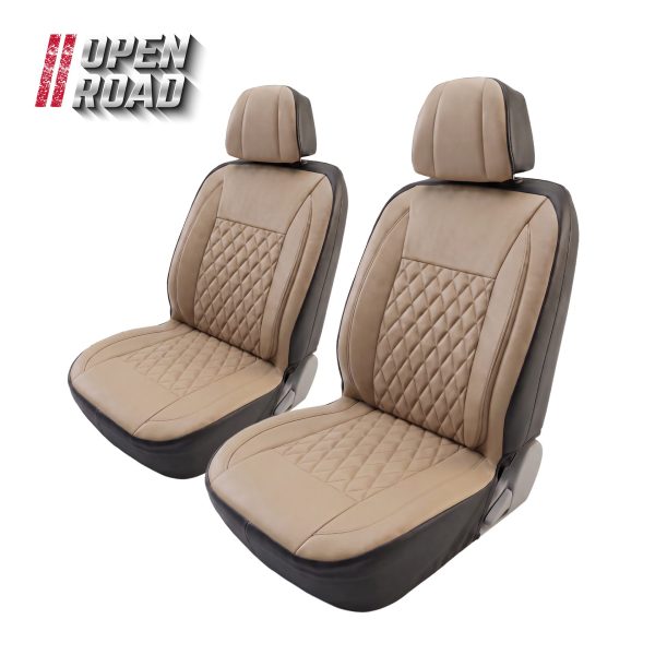 Open Road Diamond Stitch Front Seat Cover (Beige)