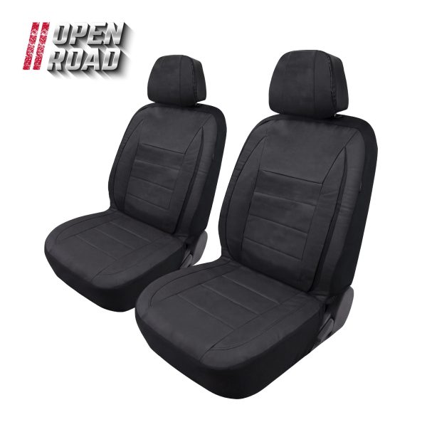 Open Road Solid Front Seat Cover (Black)