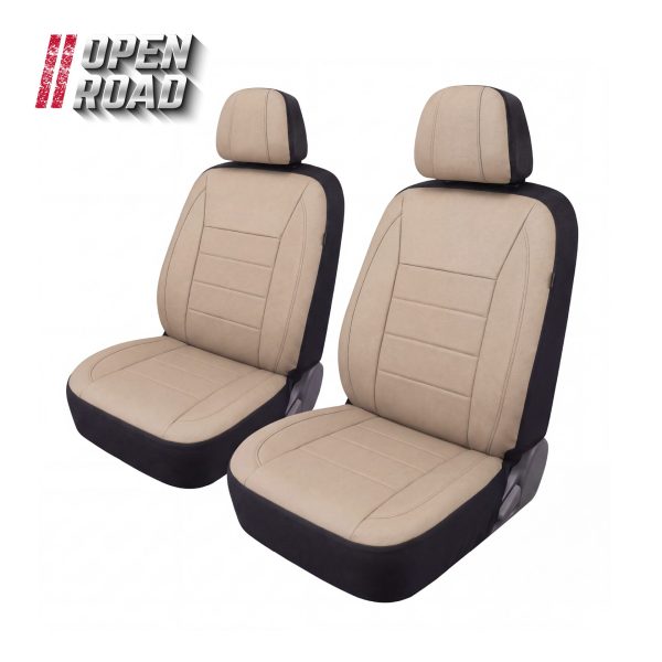 Open Road Solid Front Seat Cover (Beige)