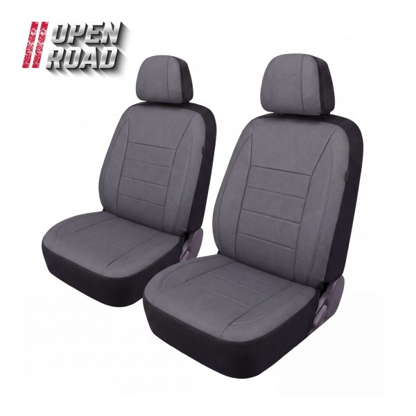 Open Road Solid Front Seat Cover (Gray)